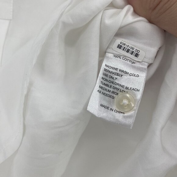 Trovata Birds of Paradis XS White Valentina Poplin V-Neck Top Ruffle Collar - Picture 10 of 16